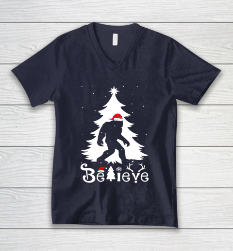 Bigfoot Christmas Gifts For Men Boys Girls Funny Christmas V-Neck T-Shirt 2