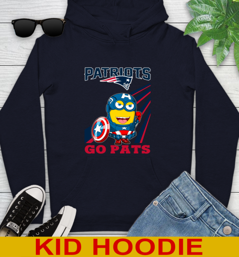 NFL Football New England Patriots Captain America Marvel Avengers Minion Shirt Youth Hoodie 3