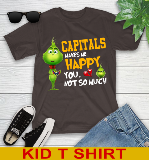 NHL Washington Capitals Makes Me Happy You Not So Much Grinch Hockey Sports Youth T-Shirt 6