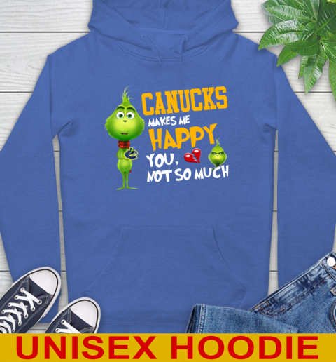 NHL Vancouver Canucks Makes Me Happy You Not So Much Grinch Hockey Sports Hoodie 9