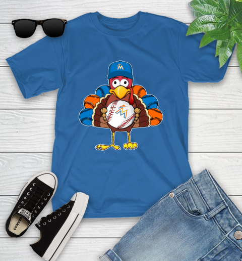 Miami Marlins Turkey thanksgiving Youth T-Shirt 9