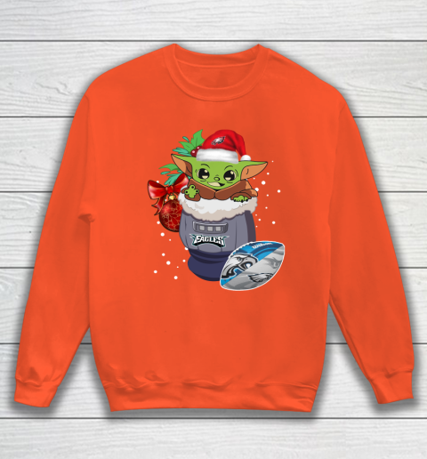Philadelphia Eagles Christmas Baby Yoda Star Wars Funny Happy NFL Sweatshirt 4