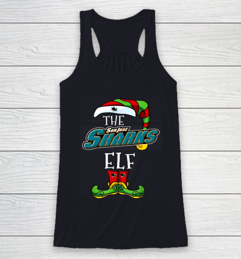 San Jose Sharks Christmas ELF Funny NHL Racerback Tank 7