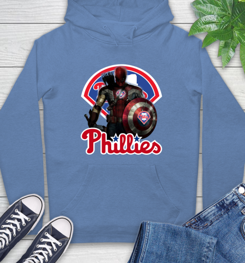 MLB Captain America Thor Spider Man Hawkeye Avengers Endgame Baseball Philadelphia Phillies Hoodie 11