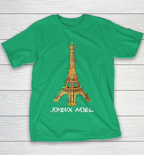 Joyeux Noel French Merry Christmas Eiffel Tower Youth T-Shirt 3