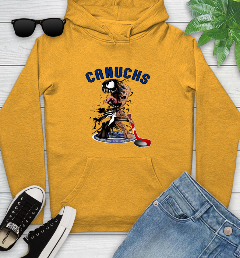 NHL Vancouver Canucks Hockey Venom Groot Guardians Of The Galaxy Youth Hoodie 3