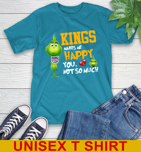 NBA Sacramento Kings Makes Me Happy You Not So Much Grinch Basketball Sports T-Shirt 9