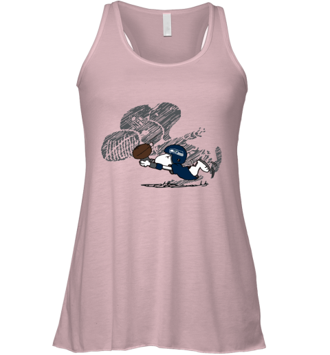 Seattle Seahawks Snoopy Plays The Football Game Racerback Tank