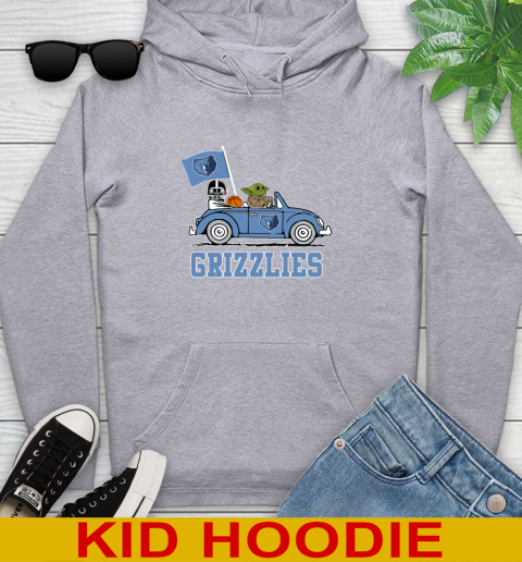NBA Basketball Memphis Grizzlies Darth Vader Baby Yoda Driving Star Wars Shirt Youth Hoodie 6