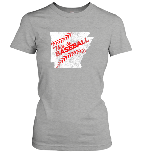 lpn3 this is baseball arkansas with red laces ladies t shirt 20 front ash