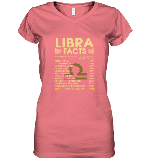 qrrd zodiac libra facts awesome zodiac sign daily value women v neck t shirt 39 front coral