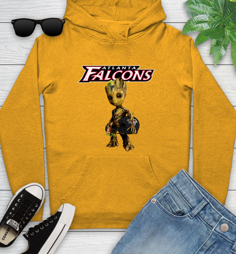 Atlanta Falcons NFL Football Groot Marvel Guardians Of The Galaxy Youth Hoodie 3