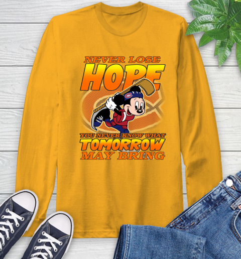 Montreal Canadiens NHL Hockey ootball Mickey Disney Never Lose Hope Long Sleeve T-Shirt 2