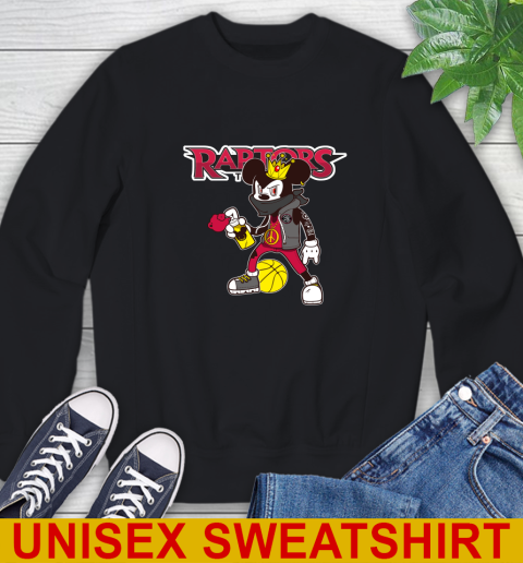 Toronto Raptors NBA Basketball Mickey Peace Sign Sports Sweatshirt 2