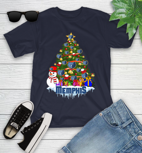 Memphis Grizzlies Merry Christmas NBA Basketball Sports Youth T-Shirt 3
