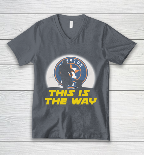 Houston Astros MLB Baseball Star Wars Yoda And Mandalorian This Is The Way V-Neck T-Shirt 4
