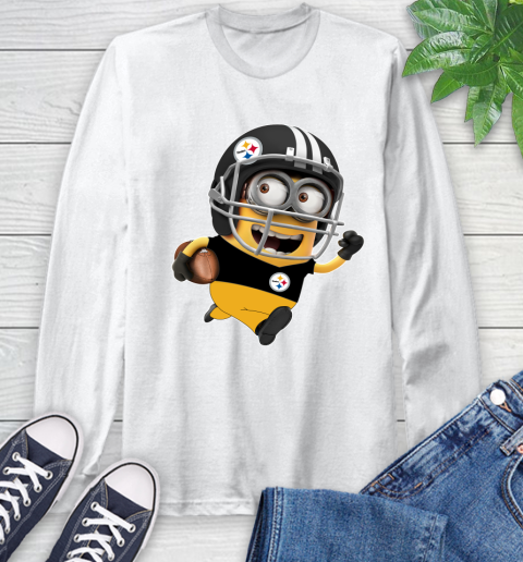 NFL Pittsburgh Steelers Minions Disney Football Sports Long Sleeve T-Shirt