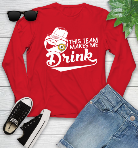 Indiana Pacers NBA Basketball This Team Makes Me Drink Adoring Fan Youth Long Sleeve 11