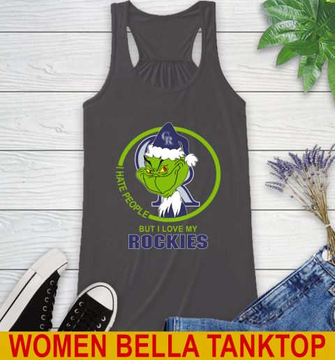 Colorado Rockies MLB Christmas Grinch I Hate People But I Love My Favorite Baseball Team Racerback Tank 12