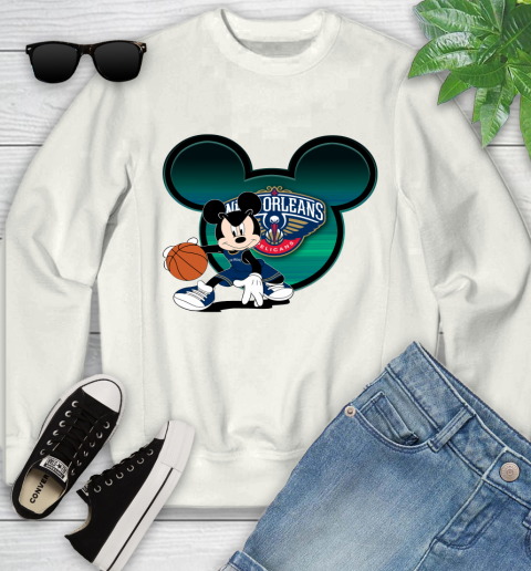 NBA New Orleans Pelicans Mickey Mouse Disney Basketball Youth Sweatshirt
