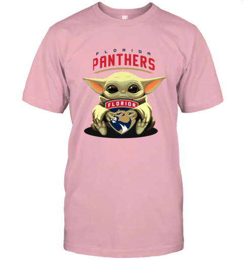 Baby Yoda Hugs The Florida Panthers Ice Hockey Unisex Jersey Tee