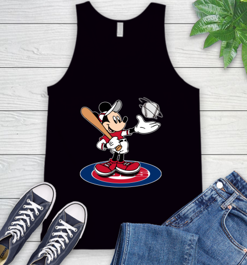 MLB Baseball Chicago Cubs Cheerful Mickey Disney Shirt Tank Top