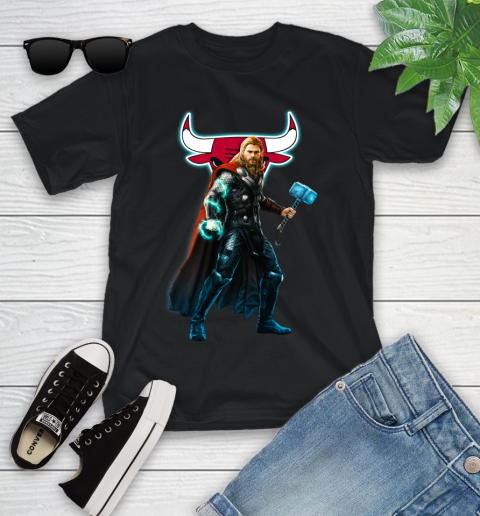 NBA Thor Avengers Endgame Basketball Chicago Bulls Youth T-Shirt 2