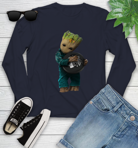 NHL Groot Guardians Of The Galaxy Hockey Sports Chicago Blackhawks Youth Long Sleeve 3