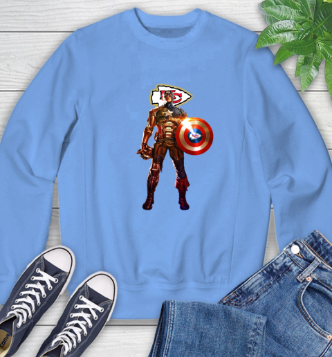 NFL Captain America Marvel Avengers Endgame Football Sports Kansas City Chiefs Sweatshirt 11