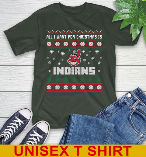 MLB All I Want For Christmas Is Cleveland Indians Baseball Sports 6