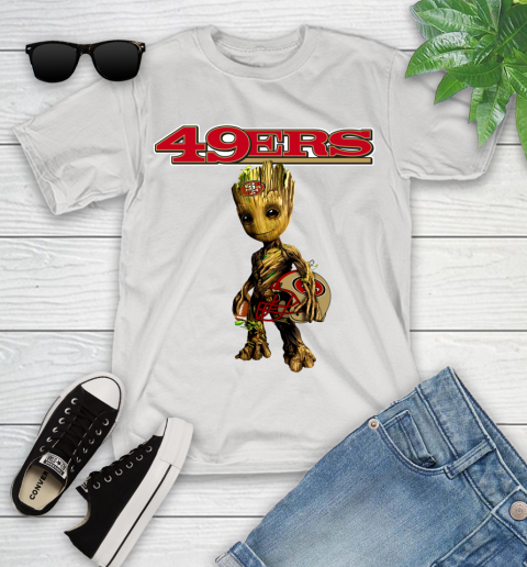 San Francisco 49ers NFL Football Groot Marvel Guardians Of The Galaxy Youth T-Shirt