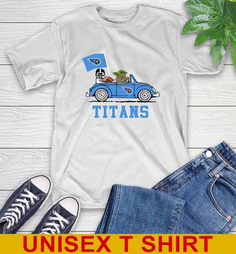 NFL Football Tennessee Titans Darth Vader Baby Yoda Driving Star Wars Shirt T-Shirt