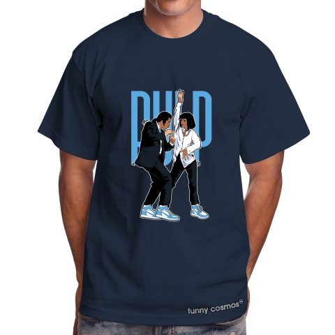 Air Jordan 1 Off White UNC Matching Sneaker Tshirt Pulp Fiction Dance Blue and White Jordan Tshirt