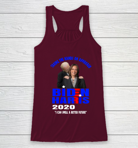 Anti Joe Biden Kamala Harris Hands On Can Smell The Future Racerback Tank - Image 3