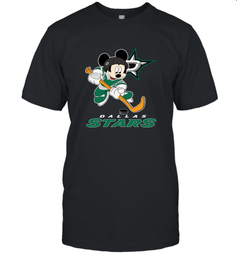 NHL Hockey Mickey Mouse Team Dallas Star Unisex Jersey Tee