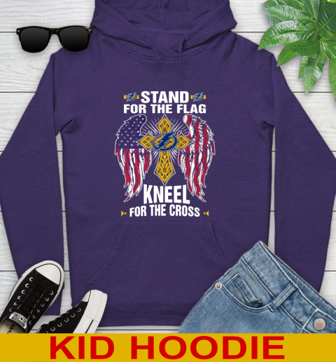 NHL Hockey Tampa Bay Lightning Stand For Flag Kneel For The Cross Shirt Youth Hoodie 6 NHL Hockey Tampa Bay Lightning Stand For Flag Kneel For The Cross Shirt Youth Hoodie - Image 6