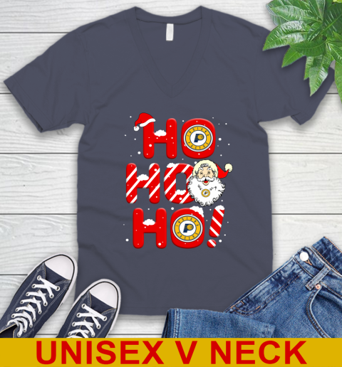 Indiana Pacers NBA Basketball Ho Ho Ho Santa Claus Merry Christmas Shirt V-Neck T-Shirt 7