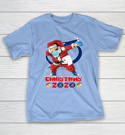 Tampa Bay Lightning Funny Santa Claus Dabbing Christmas 2020 NHL T-Shirt 10
