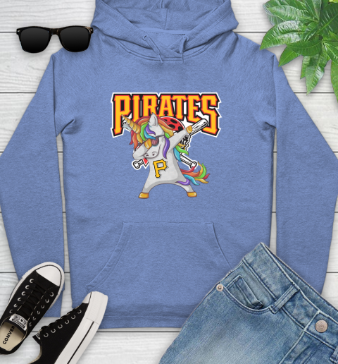 Pittsburgh Pirates MLB Baseball Funny Unicorn Dabbing Sports Youth Hoodie 12