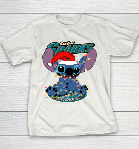 San Jose Sharks NHL Hockey noel stitch Christmas Youth T-Shirt