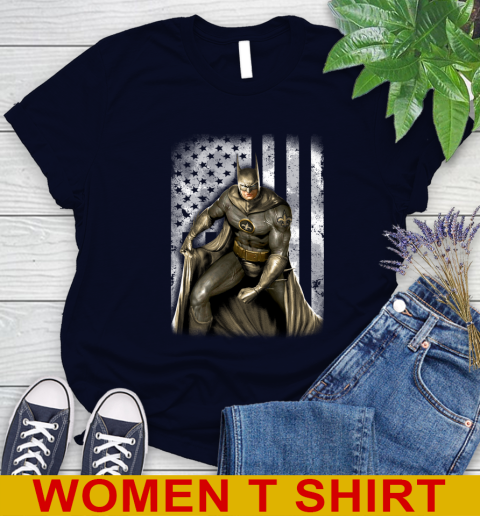 New Orleans Saints NFL Football Batman DC American Flag Shirt Women's T-Shirt 2