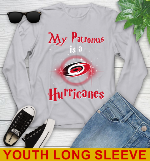 NHL Hockey Harry Potter My Patronus Is A Carolina Hurricanes Youth Long Sleeve 5