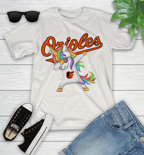 Baltimore Orioles MLB Baseball Funny Unicorn Dabbing Sports Youth T-Shirt 12