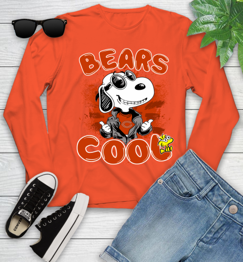 NFL Football Chicago Bears Cool Snoopy Shirt Youth Long Sleeve 3