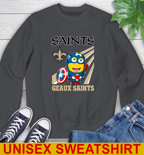 NFL Football New Orleans Saints Captain America Marvel Avengers Minion Shirt Sweatshirt 7