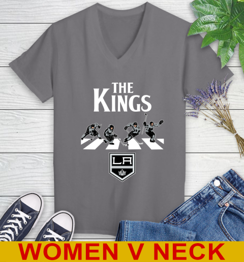 NHL Hockey Los Angeles Kings The Beatles Rock Band Shirt Women's V-Neck T-Shirt 11