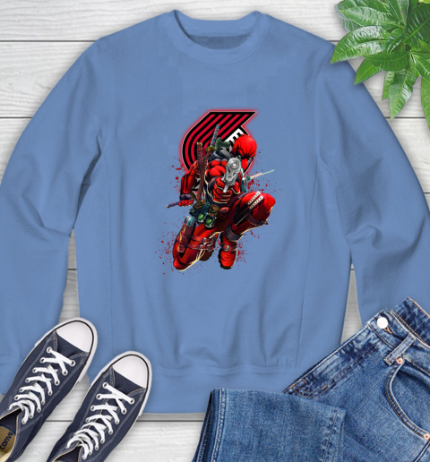NBA Deadpool Marvel Comics Sports Basketball Portland Trail Blazers Sweatshirt 11