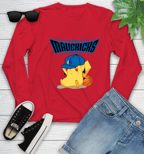 NBA Pikachu Basketball Sports Dallas Mavericks Youth Long Sleeve 11