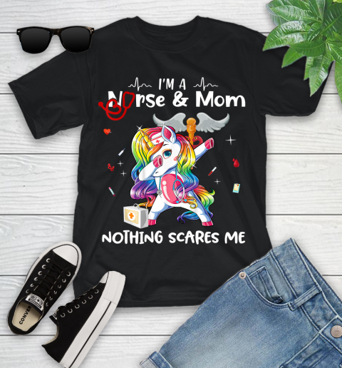 Nurse Shirt Womens Dabbing Unicorn Nurse Mother Day I'm a Mom Youth T-Shirt