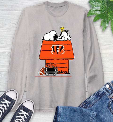 Cincinnati Bengals NFL Football Snoopy Woodstock The Peanuts Movie Long Sleeve T-Shirt 12